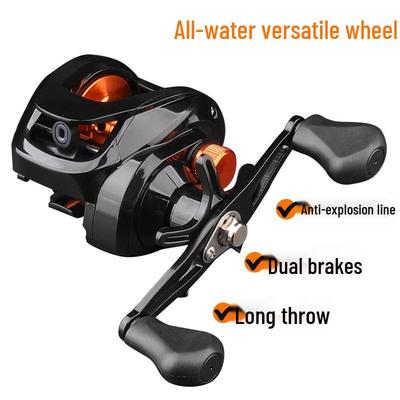 Explosion-Proof Baitcasting Reel: Metal, Versatile Lure Fishing Tackle for Long-Cast and Spinning, Sea Rod Compatible.