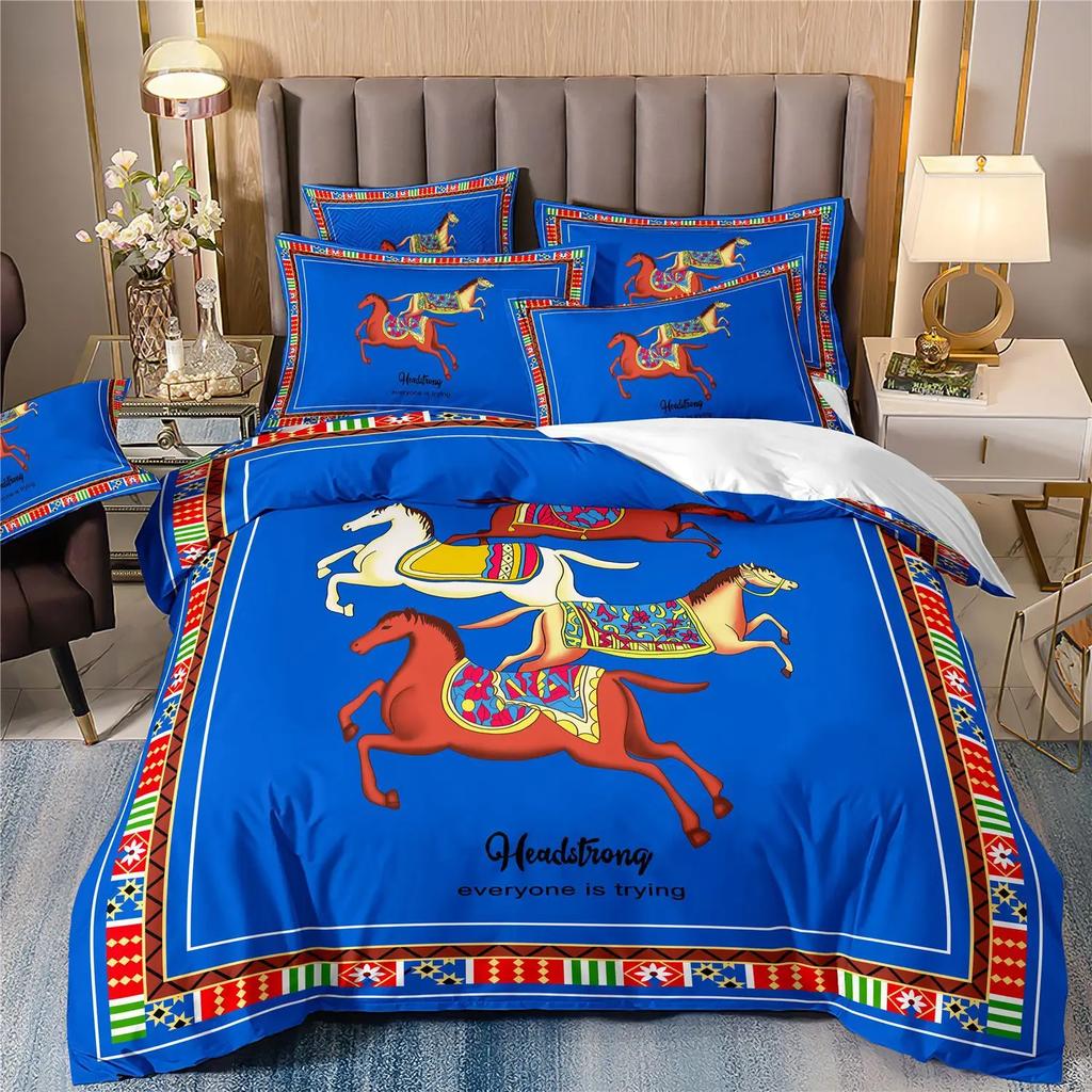 Luxury Style Bedding Set 3D Printed Soft Polyester Duvet Cover Set Quilt Cover Set Bedding With Pillowcases For Family Gift