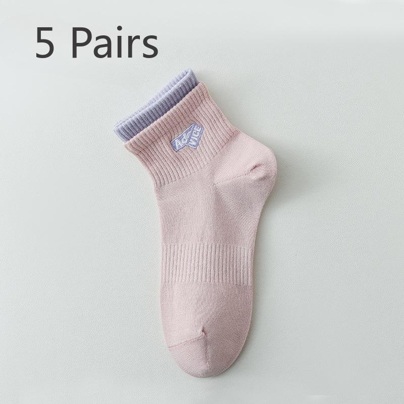 5 Pairs of Socks Women's Summer In The Simple High Value Tide Models Summer Cotton Socks Women's Short