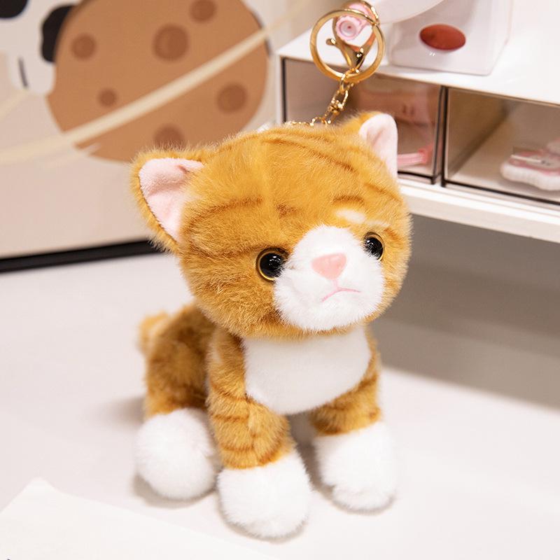 Cute Fluffy Kitten Pendant Plush Charm for Women's Bags & Car Keychains