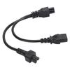IEC 320 C6 Male to C5+C13 Female Splitter Adapter Cable Y Split Power Adapter Cord for Laptops Desk Lamps Speakers LCD