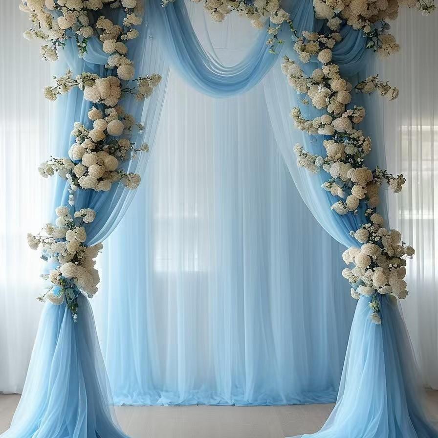 Tüllstoff DIY Deko Hochzeitsaccessoire XMS Party Event Transparenter Netzstoff Elegantes Material Tischläufer Stuhlschleifen Hintergrund