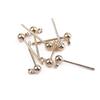 10Pcs 18k Gold Plated Round Ball Stud Earrings Post With Loop Earring Base Connectors Linker For DIY Jewelry Making