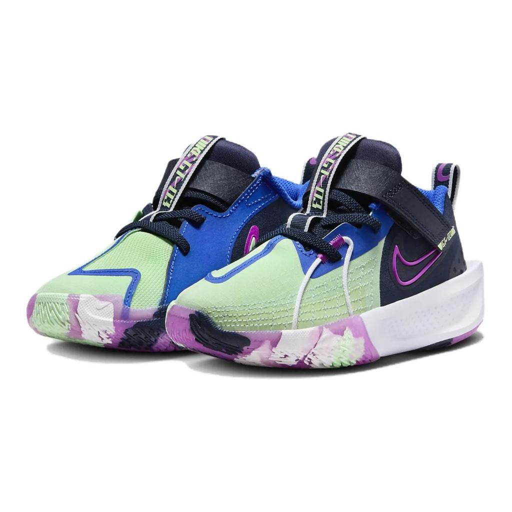 Nike GT. Schnitt 3 Rutschfeste Dämpfung Abriebfeste Niedrige Kinder-Basketballschuhe Grün Blau Kinder FQ2783-400