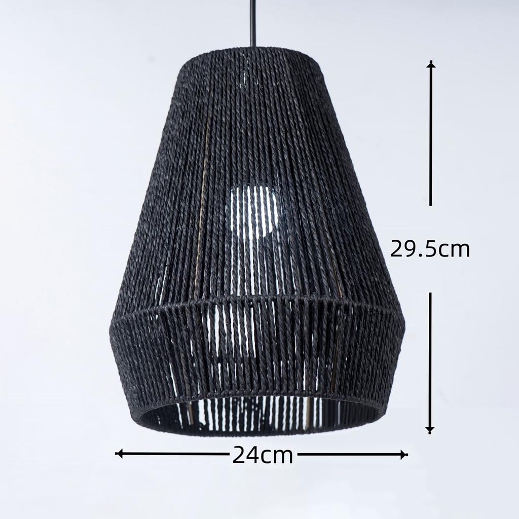 Taklit Rattan Dokuma Sanat Abajur Plastik Rattan Avize Abajuru B & B Otel Restoran Asılı Üst Düzey Aydınlatma