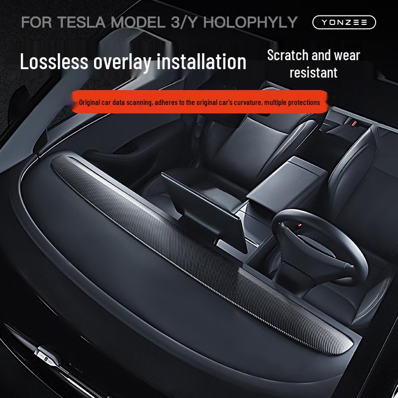 Tesla Model 3/Y Dashboard Decorative Protection Strip Panel Stickers