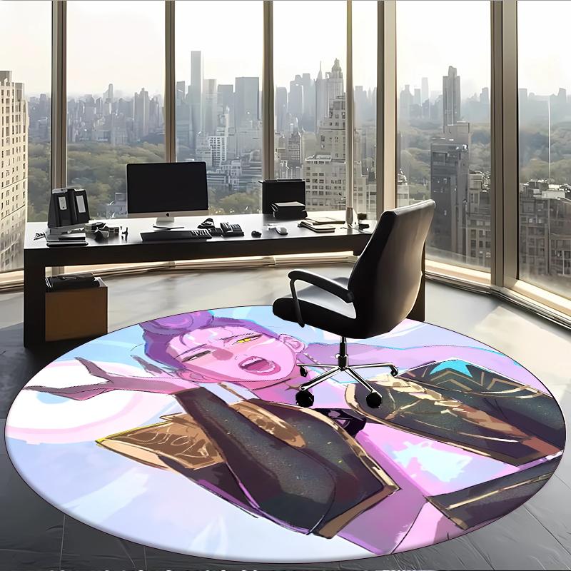 Rumi (54) Round Office Rug Decorative Floor Rug for Office Bedroom Living Room and Home Space