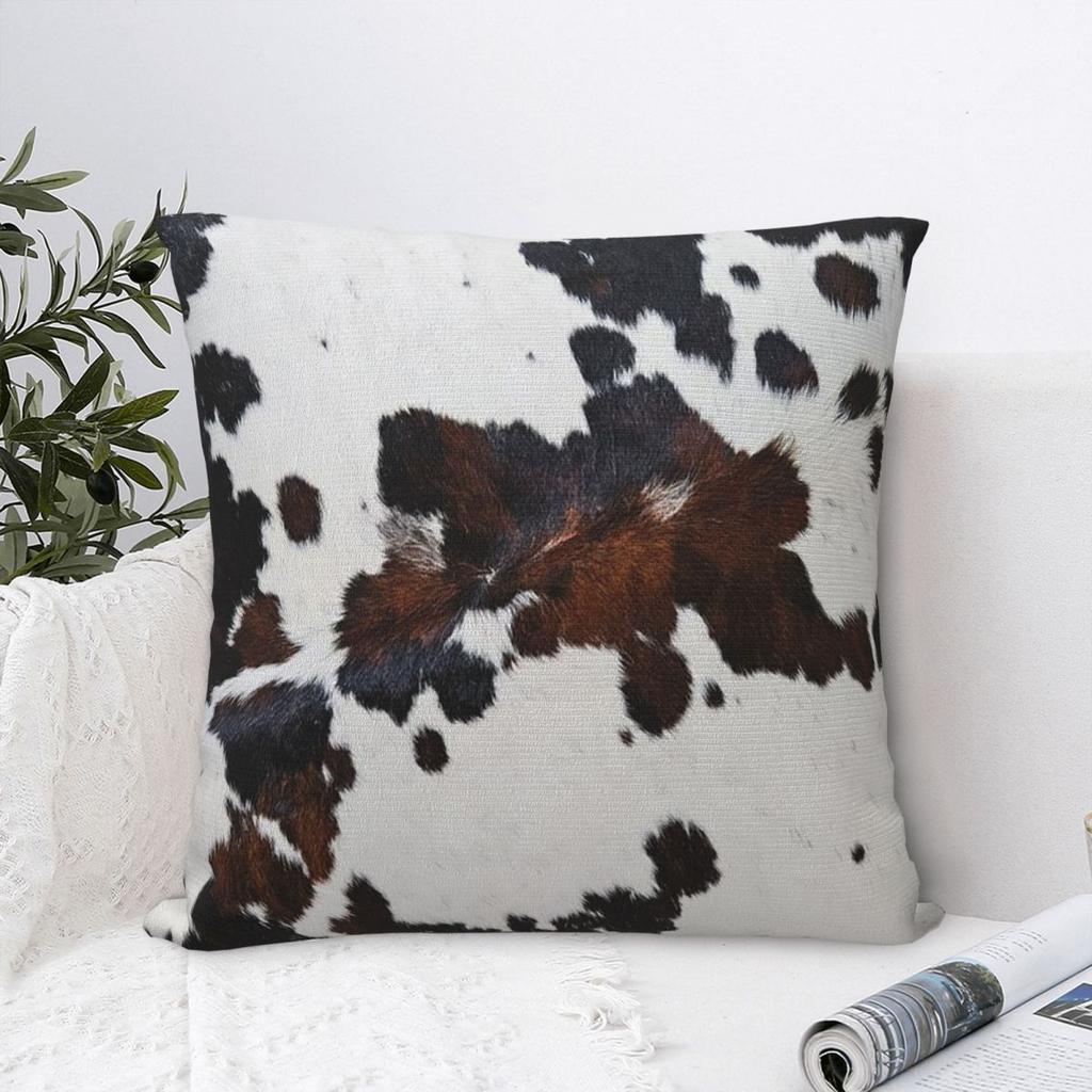 Cowhide Art Rustic Animal Fur Pattern Pillowcase Polyester Cushion Comfort Throw Pillow Sofa Decorative Cushions Used