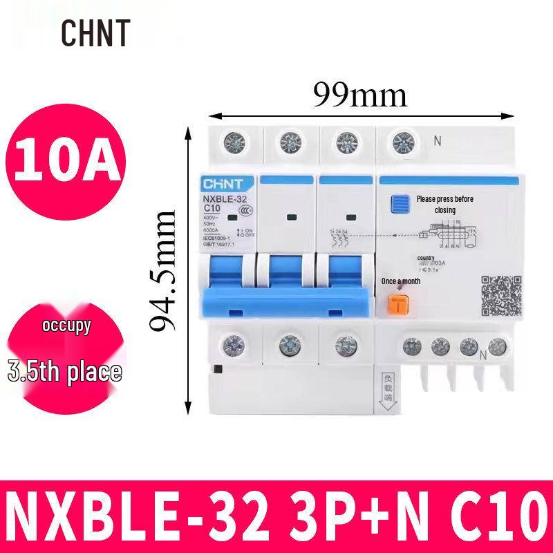 Chint Leakage Protector Circuit Breaker: 2P, 1P3P+N, 4P with Leakage Protection (32A, 20A, 40A, 63A) Air Switch