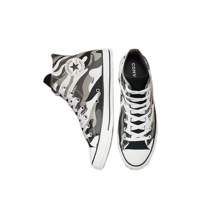 Converse Chuck Taylor All Star Comfortable Trendy High-Top Canvas Shoes Unisex Sneakers Black White Gray 171453F