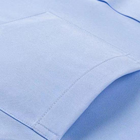 Men Shirt Formal Business Style Long Sleeve Lapel Contrast Color Single-breasted Pocket Soft Breathable Plus Size Mid Length Anti-wrinkle