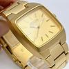 Used NIXON THE MANUAL Manual Gold Square Men's Quartz Watch