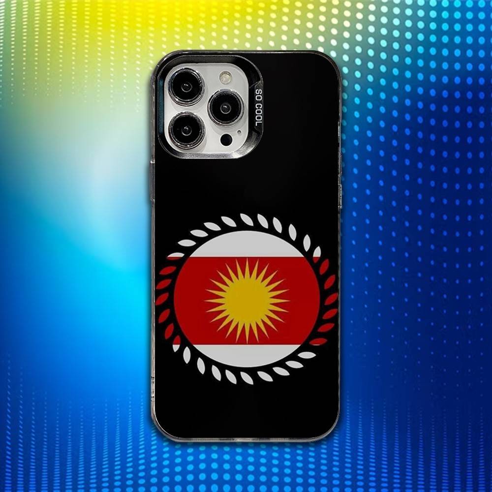 

Y-Yazidi Flag Ezidxan Phone Case For iPhone 16,15,14,13,12,11,Mini,Pro,SE,MAX White Matte Shockproof Cover iPhone15promax