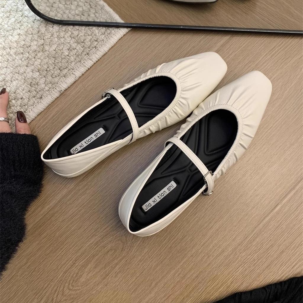 Mary Jane Schuhe für Damen 2024 Retro Mittelhoher Absatz Damen Einzelschuhe Weiche und bequeme rote Ballettschuhe Zapatos De Mujer