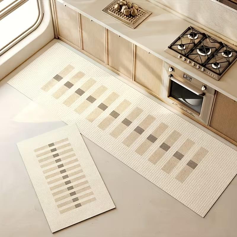 Nordic Style Diatomaceous Earth Floor Mat Set: Dirt-Resistant, Easy to Clean, Two-Piece Long Strip for Kitchen and Entrance.