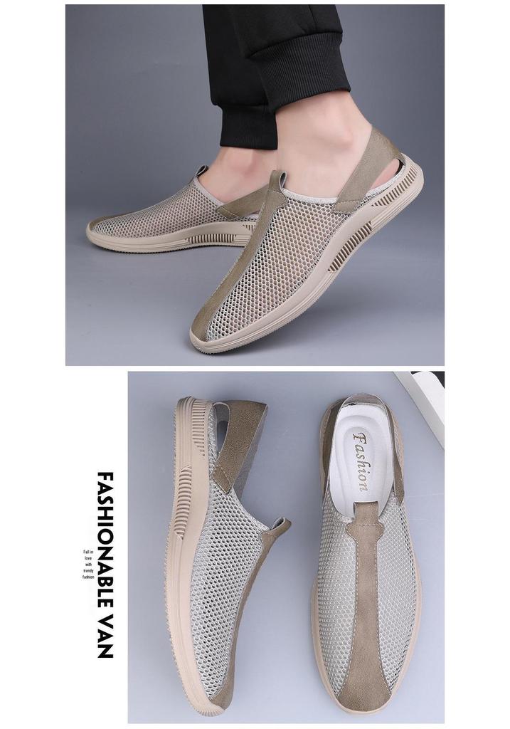 Men's Breathable Mesh Slip-On Casual Shoes, Soft Sole, Large Sizes