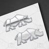 Auto Metall Karosserie Nashorn Rhinoceros Logo Aufkleber Kühlergrill Abzeichen Kofferraum Embleme Sticker Zubehör
