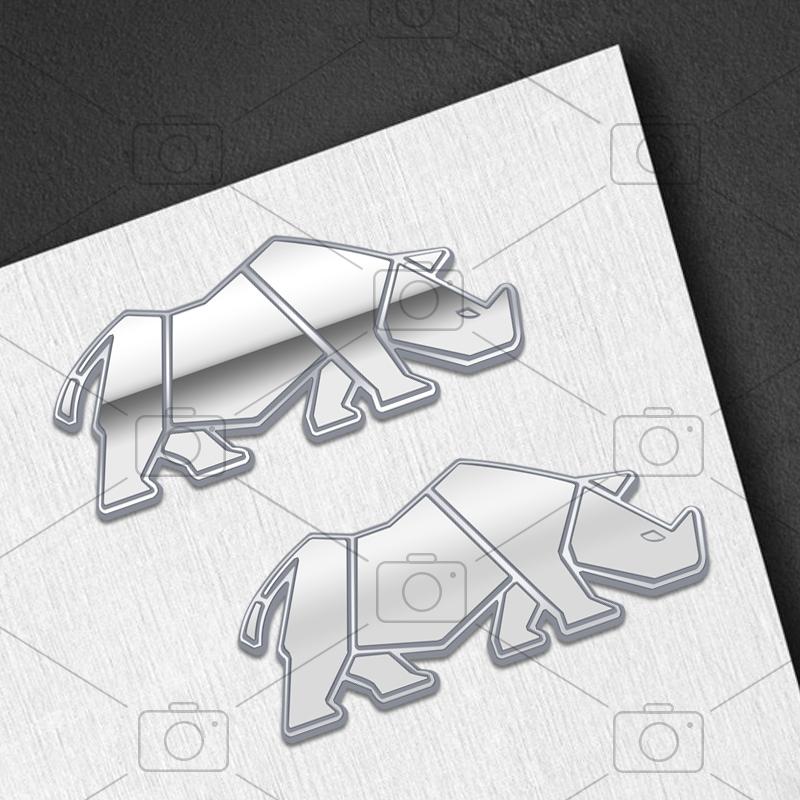Auto Metall Karosserie Nashorn Rhinoceros Logo Aufkleber Kühlergrill Abzeichen Kofferraum Embleme Sticker Zubehör