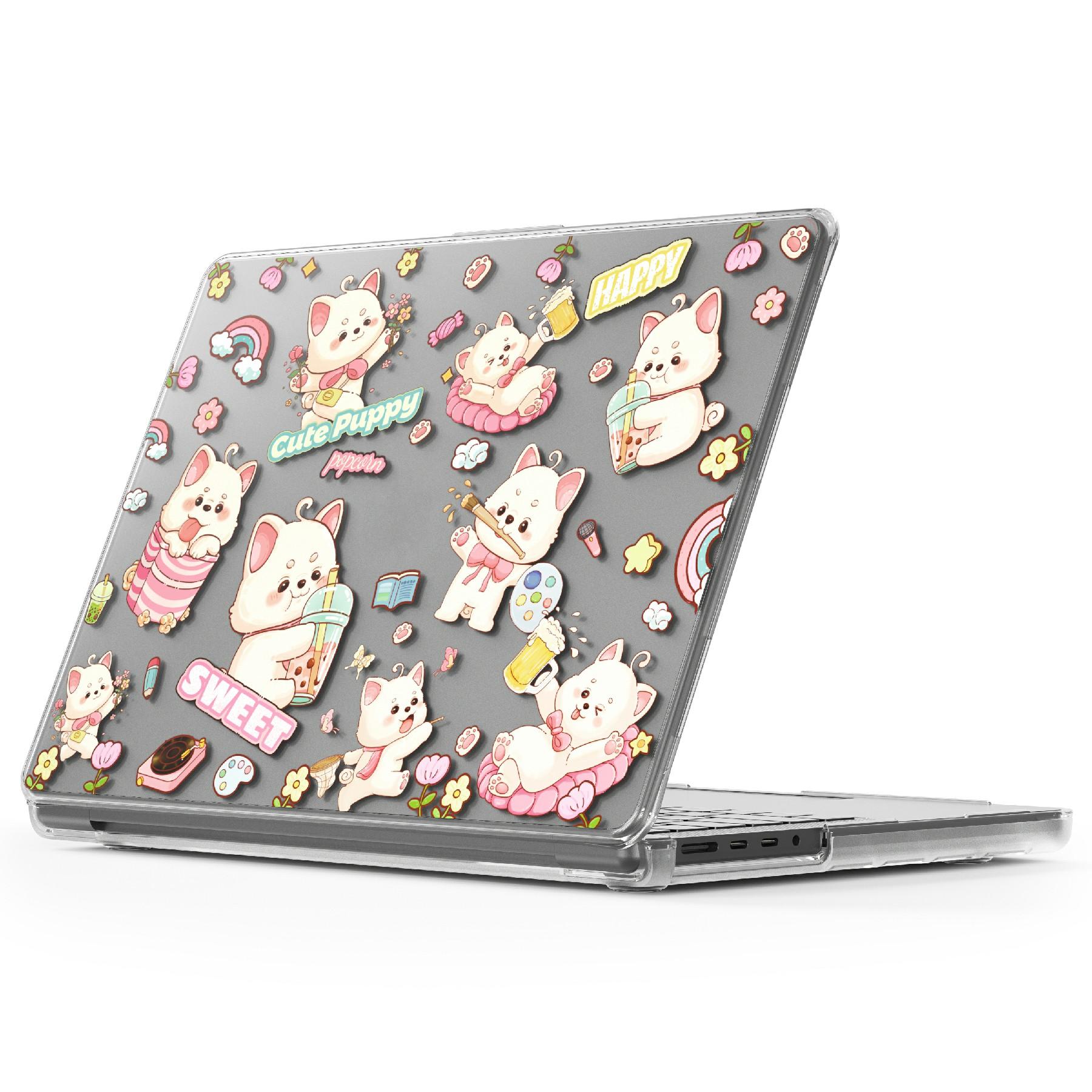 

Чехол для ноутбука из ПК и ТПУ с узором-оттиском для MacBook Pro 14 дюймов (2024) M4 A3112 A3185 A3401/(2023) A2779 M2 A2918 A2992 M3/(2021) A2442 M1 Dog