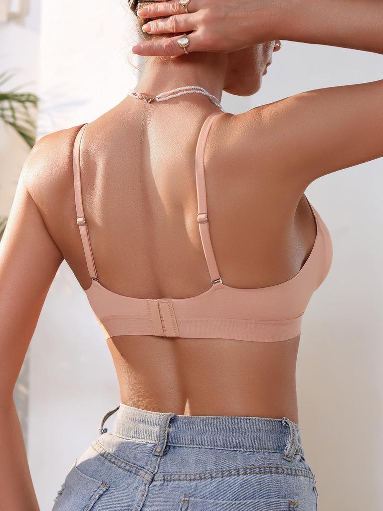 Women's Seamless Deep V Wireless Push-Up Camisole Bra