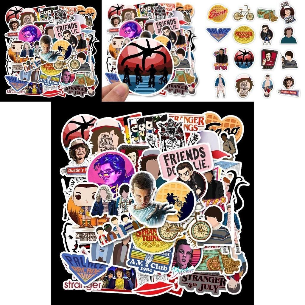 Stranger Things Stickers 50 Pcs Waterproof Pvc Decals For Laptop Guitar Skateboard And More!