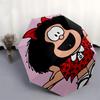 Mafalda, Cartoon Automatic Opening and Closing, 8 Rib Structure Portable Umbrella, Suitable for Men and Women In All Seasons  Perfect Gift F
