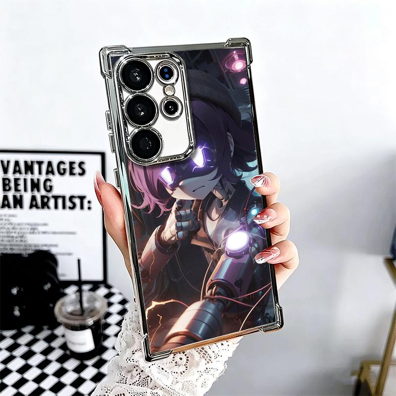 

M-Murder D-Drones Uzi Doorman Plating Phone Case For Samsung Galaxy S24 S25 FE S26 Edge S23 Ultra S22 S21 Plus S20 Anti-Fall Air Samsung S23