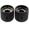 Musiclily Pro 1/4" Steel Abalone Dome Knobs, Horizontal Thread, Universal Fitting for Electric Guitar/Bass, Black (Set of 2)