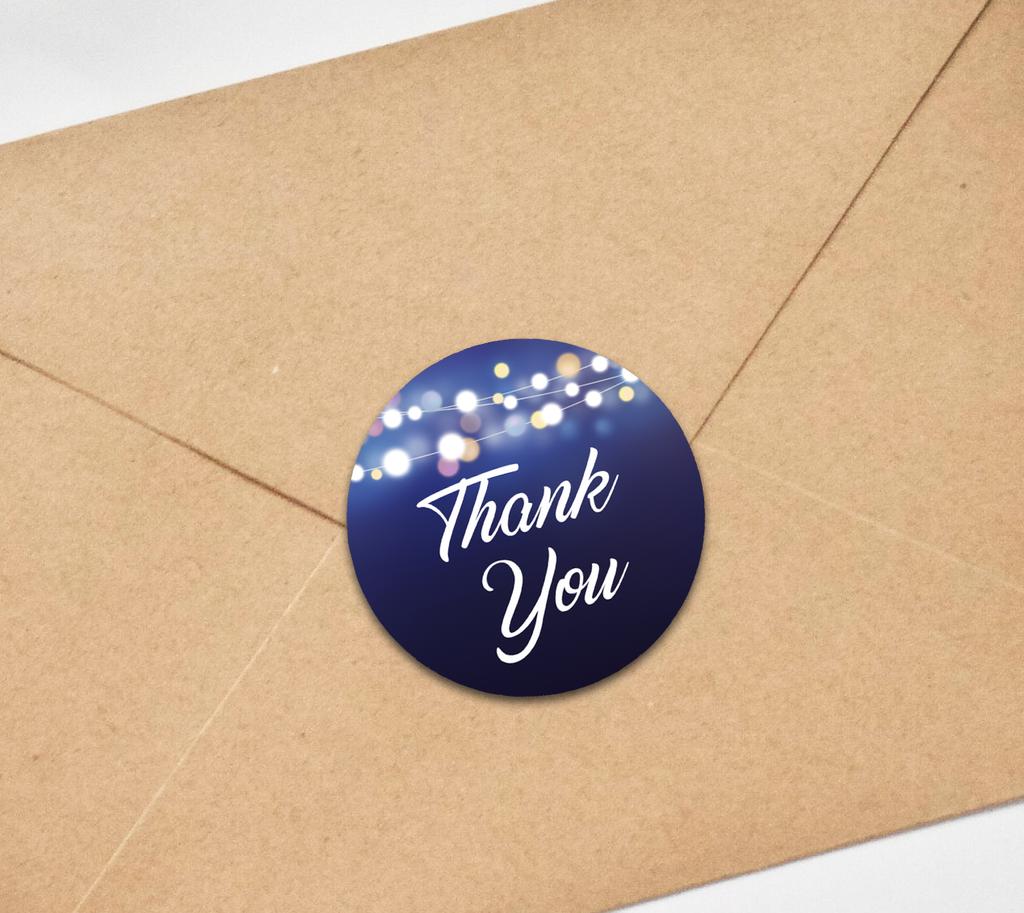 Darling Souvenir 45 Pcs Round String Lights Thank You Fuschia Pink Stickers DIY Envelope Seals-1.6