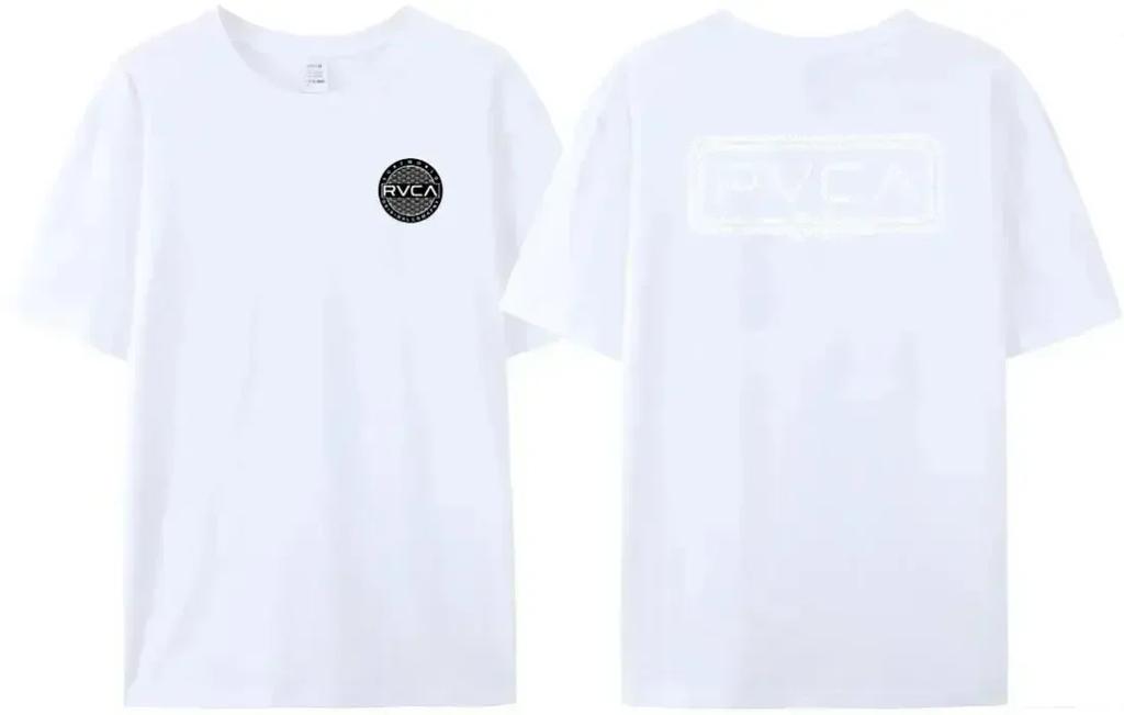 Summer Trendy Brand RVCA T-shirt Men's Women's Plus Size Loose Short-sleeved Fashion Design Tee Streetwear Fashion Top