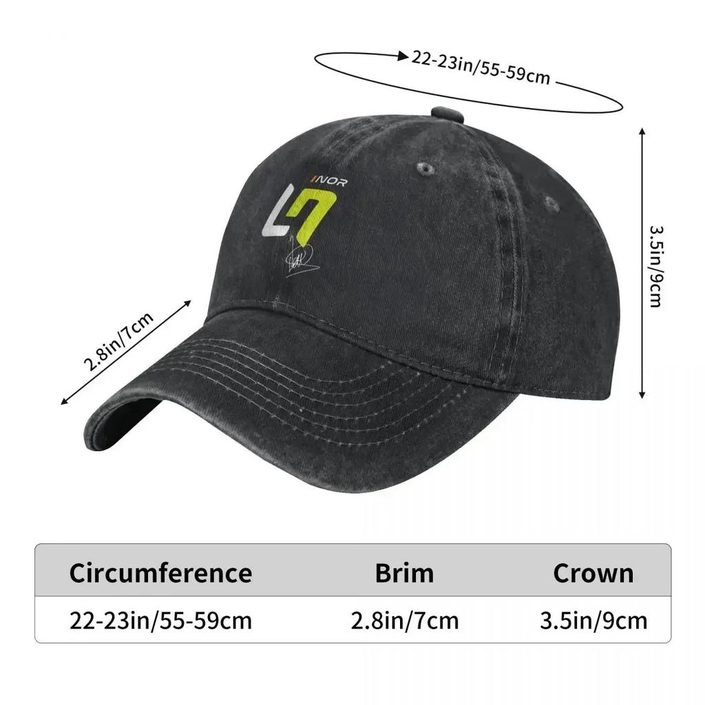 Washed Mens Baseball Cap Adorable Trucker Snapback Caps Dad Hat Lando Norris 4 Golf Hats