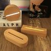AAA Batteriebetriebener LED-Lichtständer mit Holzsockel für Acryl-Nachtlampe, Kunst, DIY-Holzlichtständer