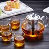 Pokaro Tea Teapot, Heat-Resistant Glass, Perfectly Round, 650ml, with Stainless Steel Strainer, Suitable for Fine-Leaf Tea, Shatter-Resistant,