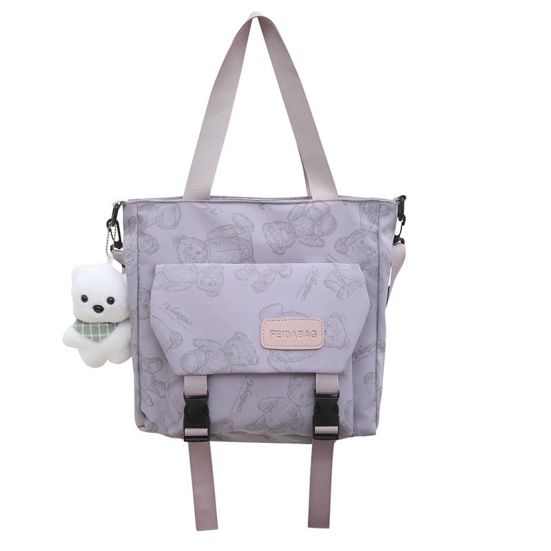 Casual Backpack Girl Cute Bear Lightweight Weight Backpack Junior High School College Student Schoolbag Fashion