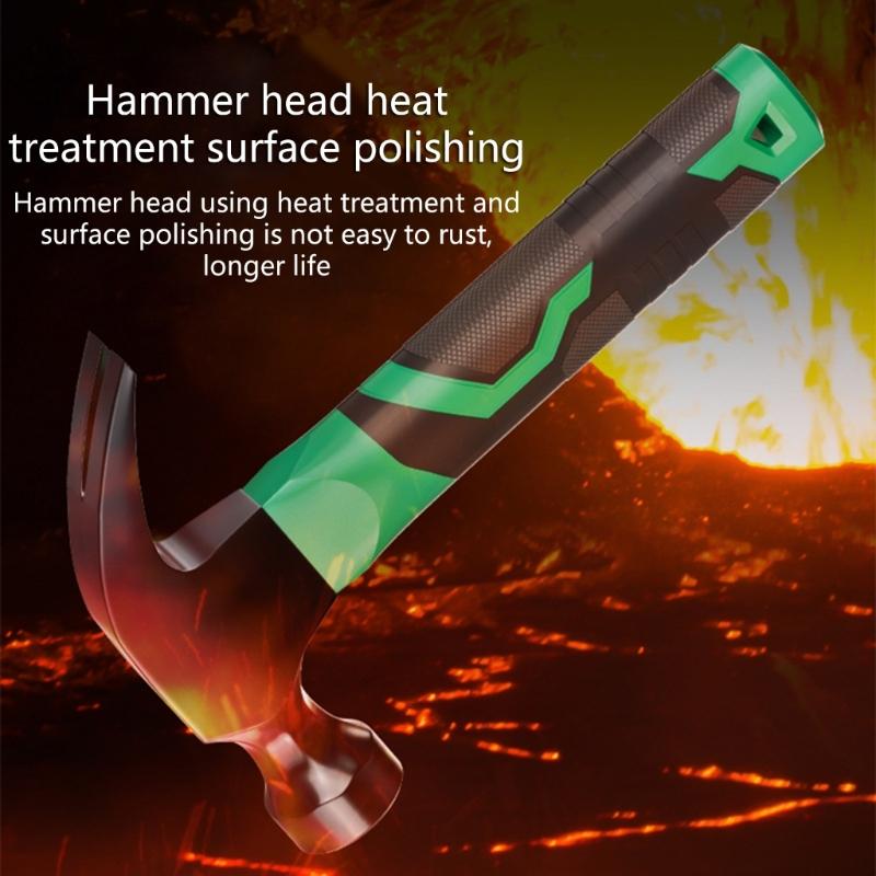 Multifunctional Claw Hammer Claw Hammer with Shock Reduction Grip Heavy Duty Hammer Hand Tool Accessories