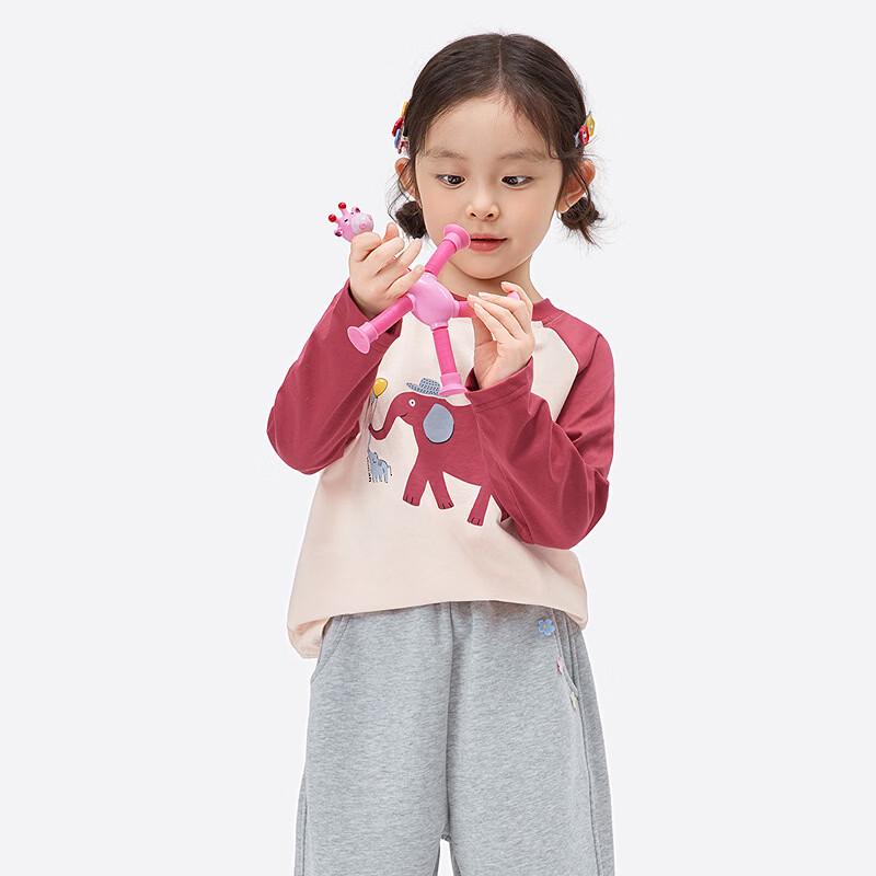 Girls  Pure Cotton Elephant Print Long-Sleeve T-Shirt 130