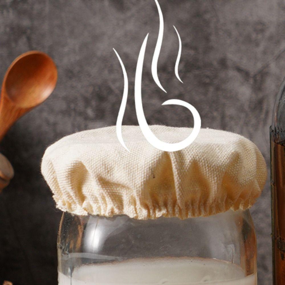 5 PCS Fit Jars Mouth 2.5-4 Inch Fermentation Cheese Fabric Lids Yeast Jar Cloth Caps Jars