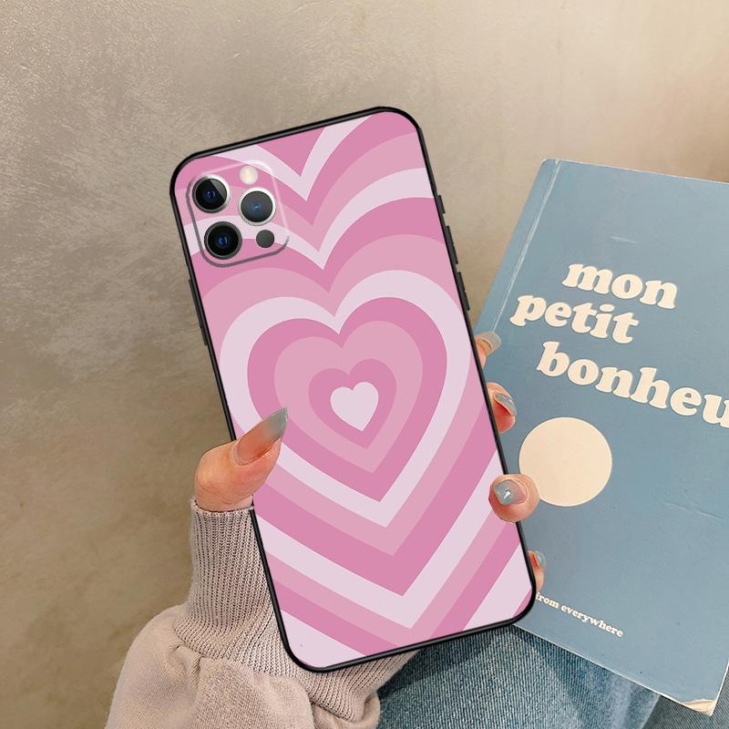 Latte Love Brown Heart Aesthetic Case For iPhone 17 Air 16 15 14 13 11 12 Pro Max 13 mini XR 15 16 Plus 16e Back Cover Shell