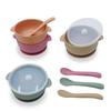 Bowl Lid Spoon Set Baby Silicone Suction Plate Non-Slip Kids Feeding Tableware  Toddlers