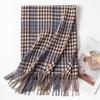 Autumn and winter, thousand bird plaid contrasting colors, thickened scarf, female couple simple and versatile temperament warm scarf