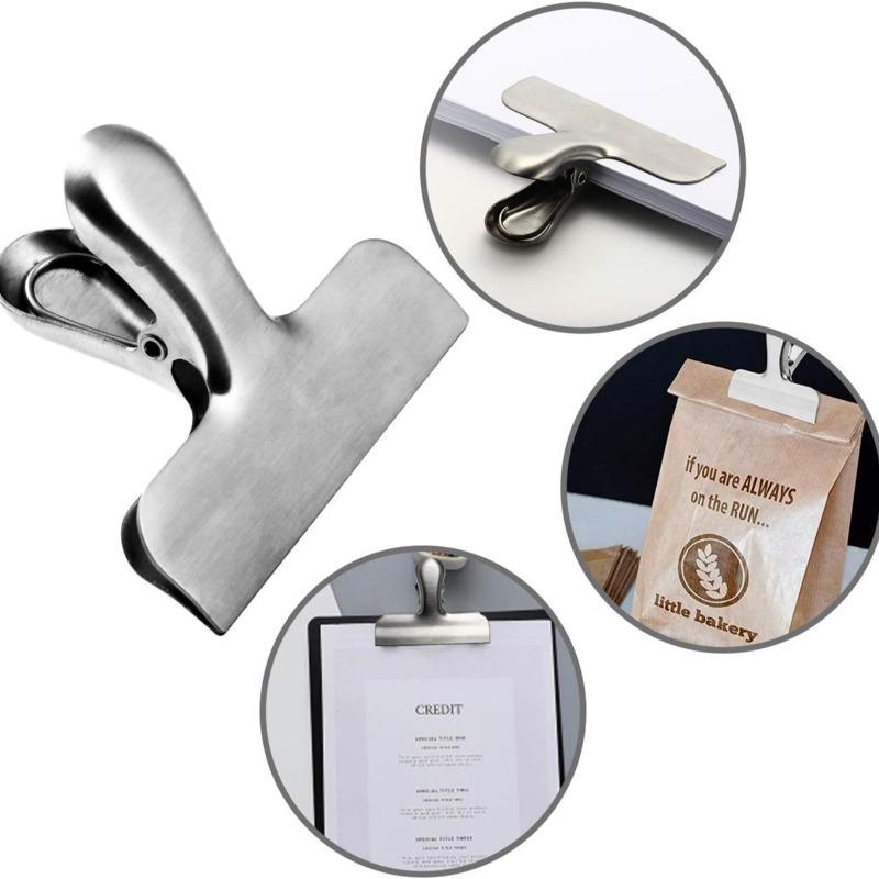 8/4pcs Stainless Steel Sealing Clip Food Snack Sealing Pocket Clip Vacuum Fresh-keeping Clip Kitchen Storage Gadgets Tools