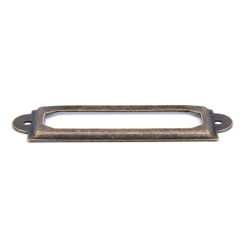 50 X Rám Zásuvka Box Pouzdro Skříňka Držáky Štítků na Karty 60X17Mm Staromosaz,