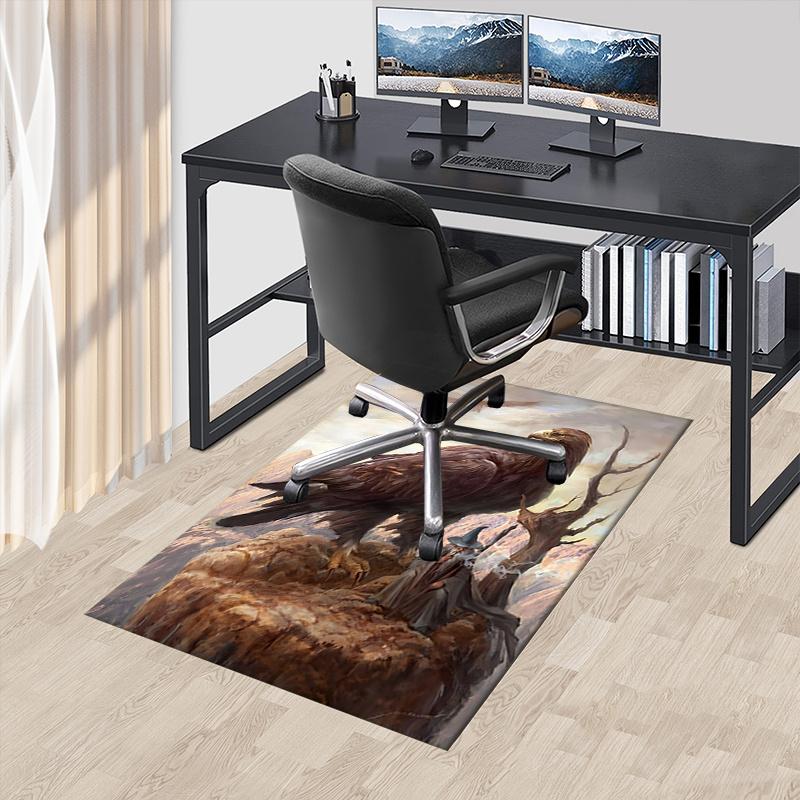 

Eagle,Lord of the Rings Polyester Office Carpet Chair Mats, Home Decor Dormitory Floor Protector with Anti-Skid Backing, Large Area Coverage 60cm by 90cm
