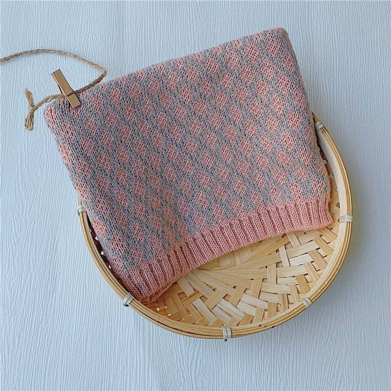 Kids Winter Knitted Snood Scarf Soft Cotton Acrylic Neck Warmer for Toddler Boys Girls Snow Protection