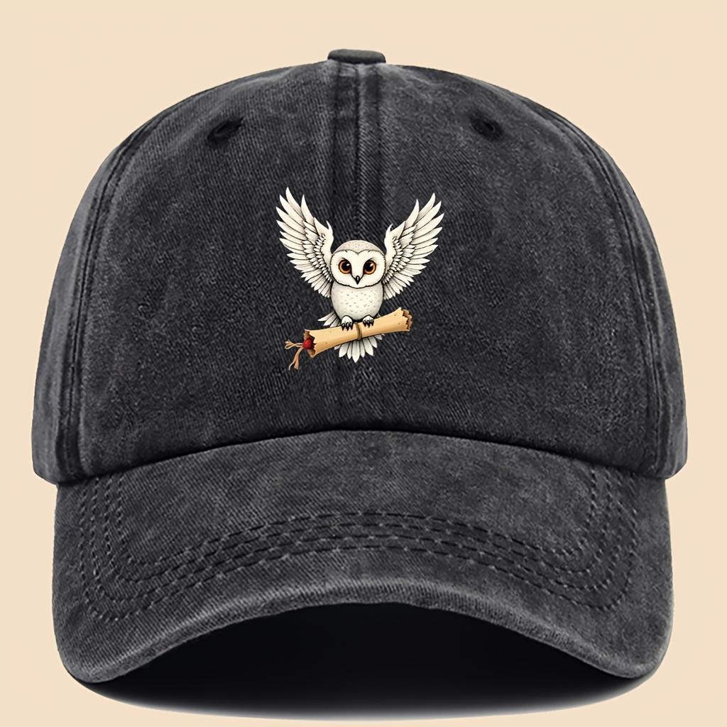Cartoon Owl Illustration Printed Baseball Cap Fashionable Personalized Versatile Outdoor Fishing Hat