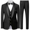 Men's Suit Groomsmen Regular Fit Tuxedo 3 Peice Set Jacket+Trousers+Vest Blazers Pants