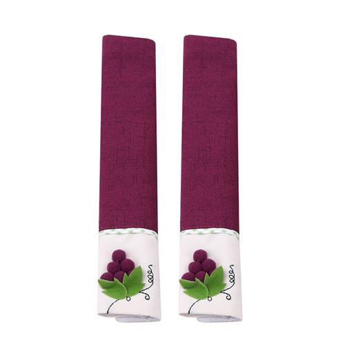 2Pcs Cotton Blend Refrigerator Handle Cover Practical Doorknob Door Handle Cover Double-Door Fridge Gloves Kitchen Tool