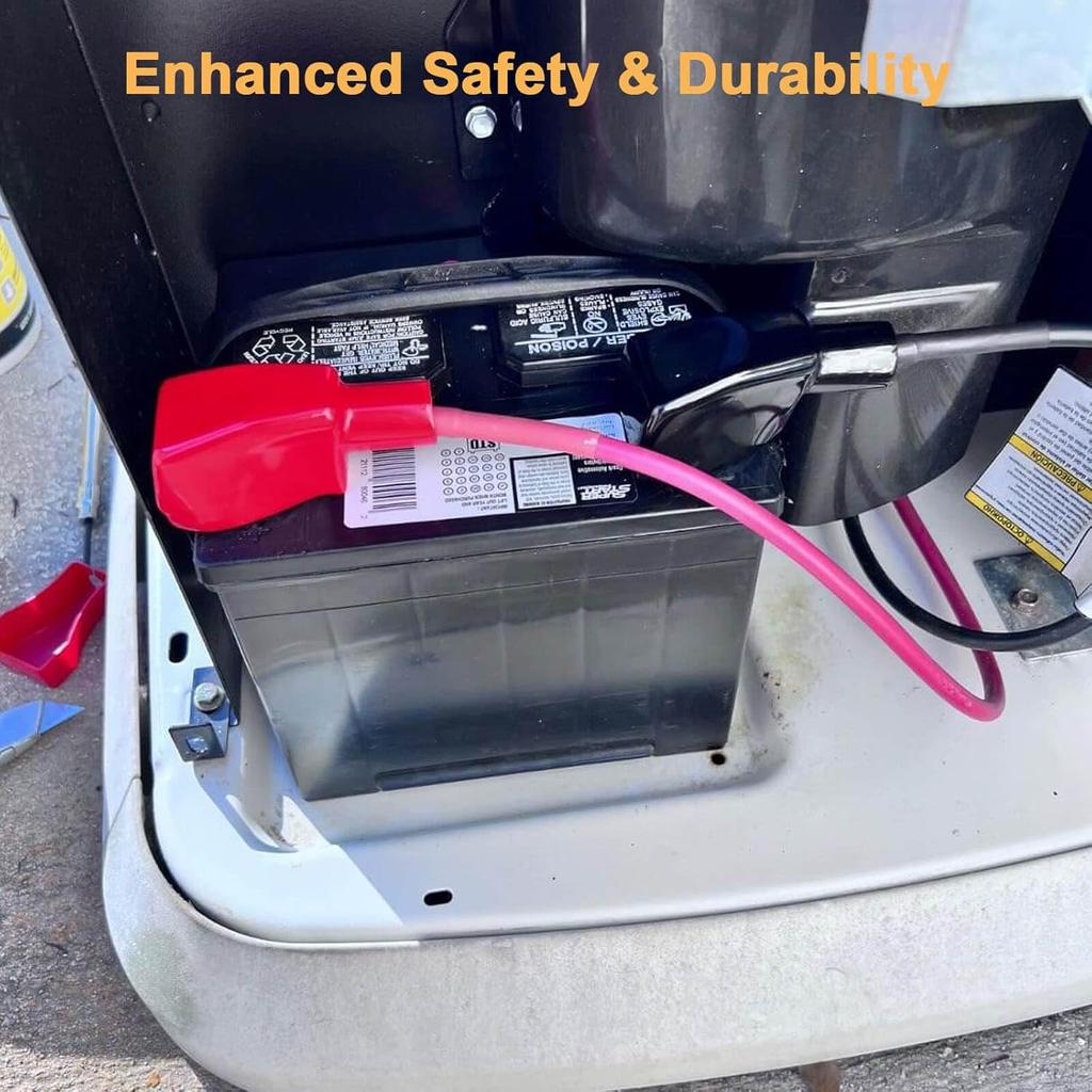 Battery Terminal Connectors, Premium Copper Material Battery Terminals, Brush, With 4 Pcs 2 Gauge 3/8" Copper Lugs, 4 Heatshrink Tubes, 2 Terminal