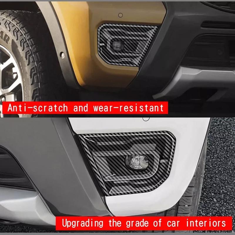 Für Ford Ranger Wildtrak 2024 Autozubehör Kohlefaser Frontstoßstange Nebelscheinwerfer Lichtabdeckung Zierleiste Autoteile Aufkleber 2 Stück