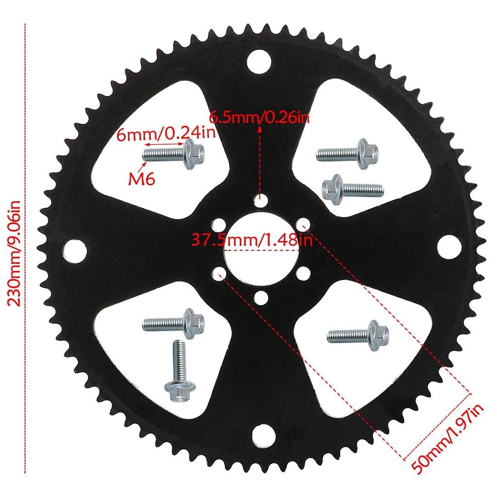 420/428 37T/41T/54T/65T Rear Back Chain Sprocket for Motocross ATV Quad 4Wheeler Quad Pit Dirt Bike Motorcycle Modified Parts